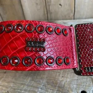 NWT B.B Simon Red Croc Swarovski Crystal Studded Waist Belt B.B. Simon | Accessories | Nwt Bb Simon Red Croc Swarovski  main image 4
